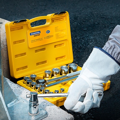 Jogo de soquete sextavado de 8 a 32 mm encaixe de 1/2 Jogo de soquete sextavado de 8 a 32 mm encaixe de 1/2