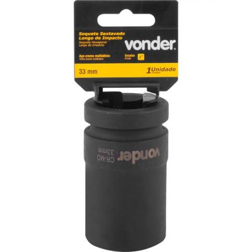 Soquete sextavado de impacto longo 33 mm encaixe 1 Soquete sextavado de impacto longo 33 mm encaixe 1