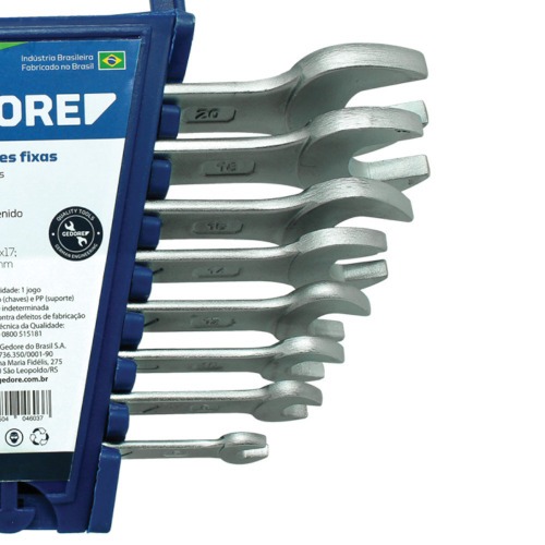 Jogos de chave fixas 6 a 22 mm aço cromo vanádio com 8 peças 6 - 8M Jogos de chave fixas 6 a 22 mm aço cromo vanádio com 8 peças 6 - 8M