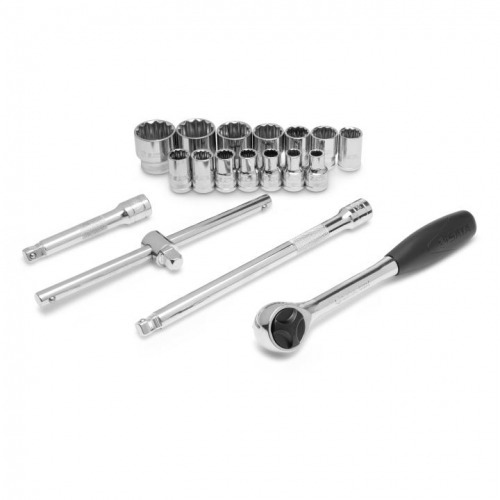 Jogo de soquete estriados de 10 a 32 mm encaixe 1/2 Jogo de soquete estriados de 10 a 32 mm encaixe 1/2