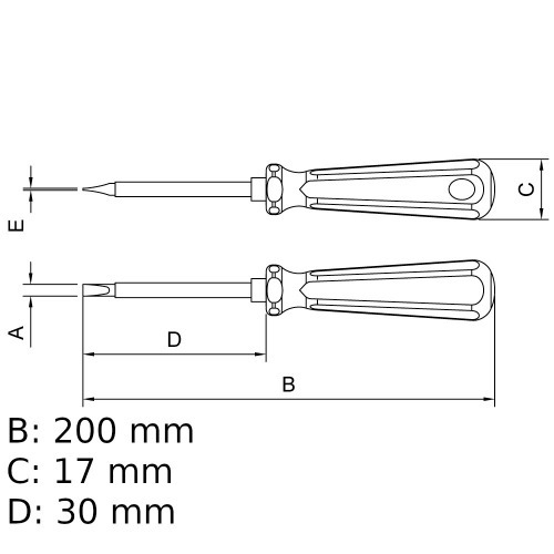 Chave de fenda isolada 1/8 x 3 Chave de fenda isolada 1/8 x 3