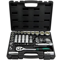 Jogo de soquete estriado 10 à 32 mm encaixe 1/2 Jogo de soquete estriado 10 à 32 mm encaixe 1/2