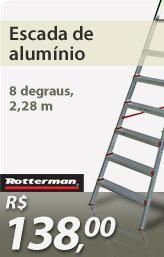 Escada de alumínio 8 degraus 2,28 m modelo residencial - ER-08 - Rotterman Escada de alumínio 8 degraus 2,28 m modelo residencial - ER-08 - Rotterman