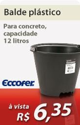 Balde pl&aacute;stico para concreto com capacidade de 12 litros - Eccofer