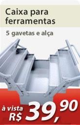 Caixa para ferramentas sanfonada com 5 gavetas e al&ccedil;a