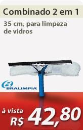 Combinado 2 em 1, 35 cm com um lavador acoplado a um limpador de vidros ??sem cabo?? - Bralimpia