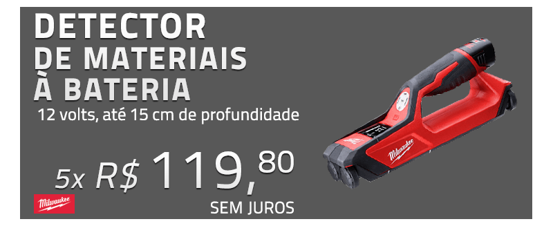 Detector de materias &agrave; bateria 12 volts com profundidade de 15 cm com 1 bateria - M12