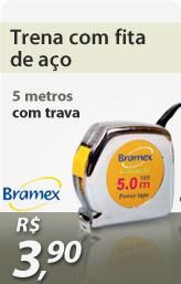 Trena com fita de aço de 5 metros com trava - Bramex Trena com fita de aço de 5 metros com trava - Bramex
