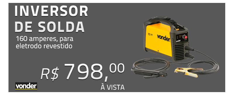 Inversor de solda 160 amperes para eletrodo revestido - RIV160