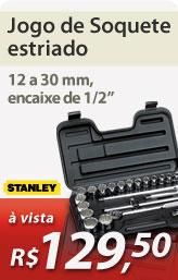 Jogo de soquete estriado de 12 a 30 mm encaixe de 1/2
