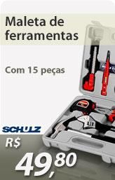 Maleta plástica de ferramentas com 15 peças - Schulz Maleta plástica de ferramentas com 15 peças - Schulz