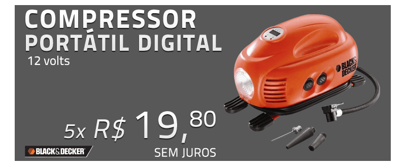 Mini compressor port&aacute;til digital 12 volts - ASI200-LA - Black & Decker