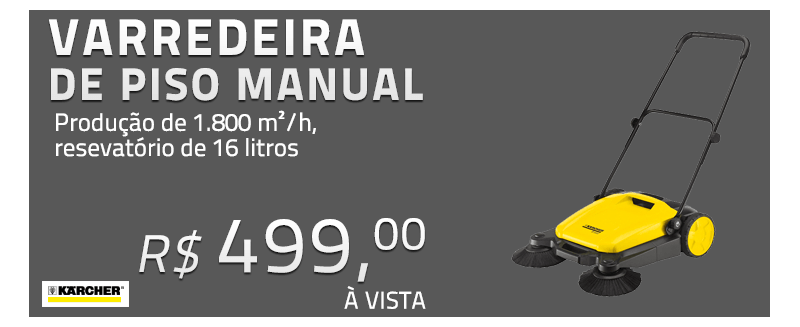Varredeira de piso manual com produ&ccedil;&atilde;o de 1.800 m&sup2;/h - S650