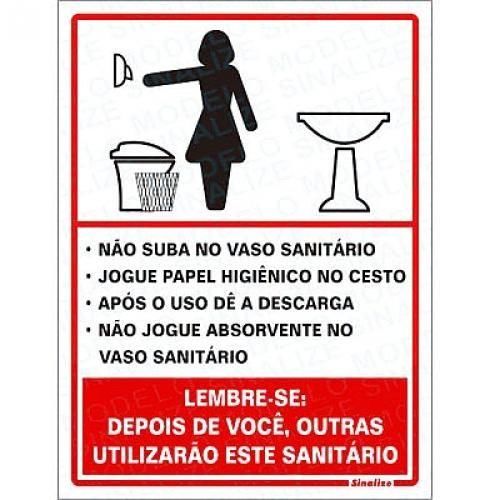 Placa sinalizadora educativa em poliestireno para procedimento ao usar -> Banheiro Feminino Interditado Placa sinalizadora educativa em poliestireno para procedimento ao usar -> Banheiro Feminino Interditado