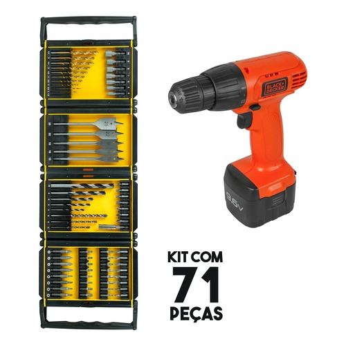 Furadeira Parafusadeira à bateria 9,6 volts + Jogo de brocas e pontas Furadeira Parafusadeira à bateria 9,6 volts + Jogo de brocas e pontas