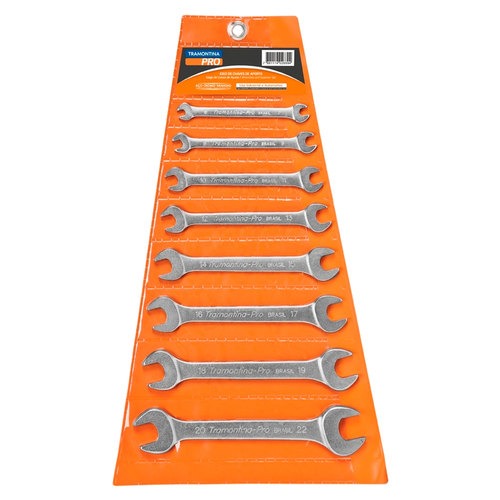 Jogo de chave fixa 6 a 22 mm aço cromo vanádio com 8 peças Jogo de chave fixa 6 a 22 mm aço cromo vanádio com 8 peças