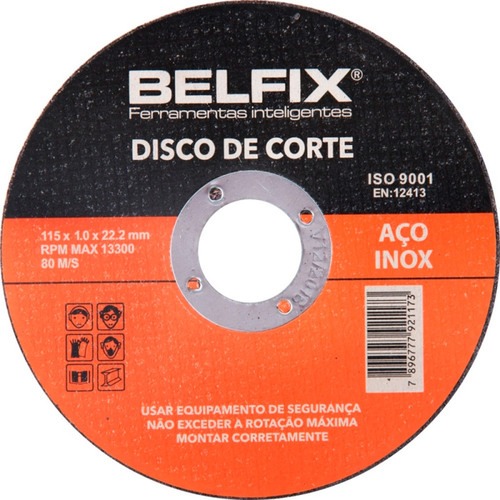 Disco de corte para aço 115 x 1 x 22,2 mm Disco de corte para aço 115 x 1 x 22,2 mm