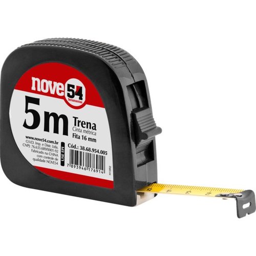 Trena com fita de aço de 5 metros com trava Trena com fita de aço de 5 metros com trava