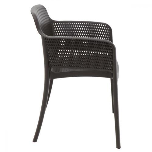 Cadeira em polipropileno e fibra de vidro marrom - Gabriela