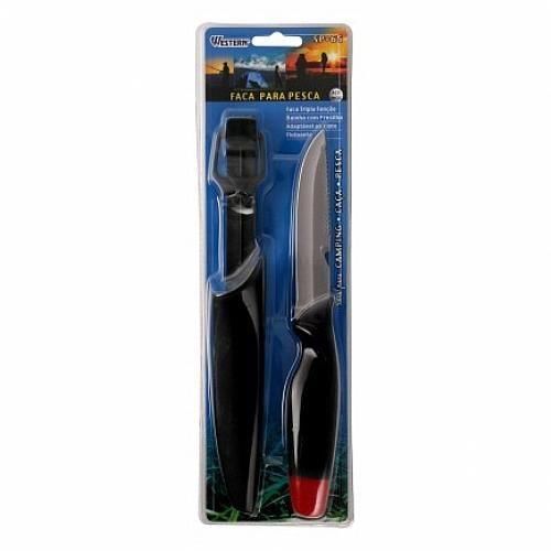 Faca em aço inox para pesca com bainha - SP-65 Faca em aço inox para pesca com bainha - SP-65