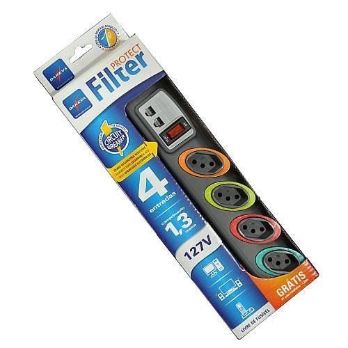 Filtro de linha com 4 tomadas e conector - PROTECT FILTER Filtro de linha com 4 tomadas e conector - PROTECT FILTER