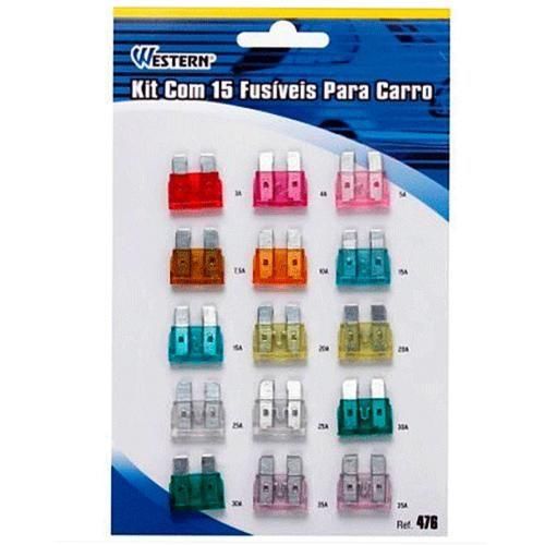 Kit com 15 fusíveis para carro - MOD. 0476 Kit com 15 fusíveis para carro - MOD. 0476