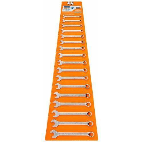 Jogo de chave combinada 6 a 22 mm aço cromo vanádio com 17 peças Jogo de chave combinada 6 a 22 mm aço cromo vanádio com 17 peças