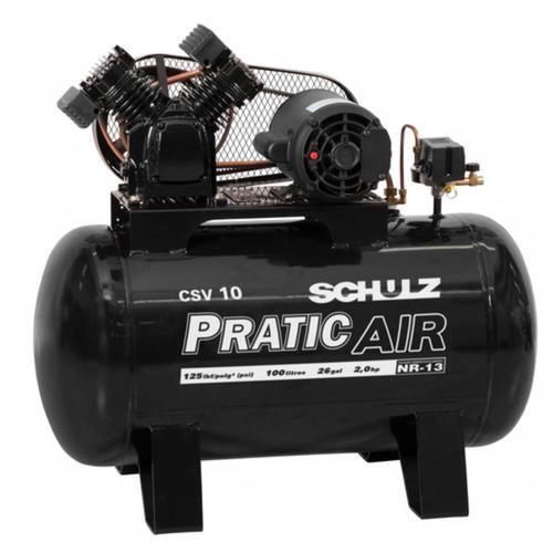 Compressor de ar baixa pressão 10 pés 100 litros monofásico - CSV10/100 Compressor de ar baixa pressão 10 pés 100 litros monofásico - CSV10/100