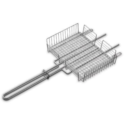 Grelha dupla para churrasco em aço inox Grelha dupla para churrasco em aço inox