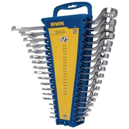 Jogo de chave combinada 6 a 24 mm aço cromo vanádio com 18 peças Jogo de chave combinada 6 a 24 mm aço cromo vanádio com 18 peças