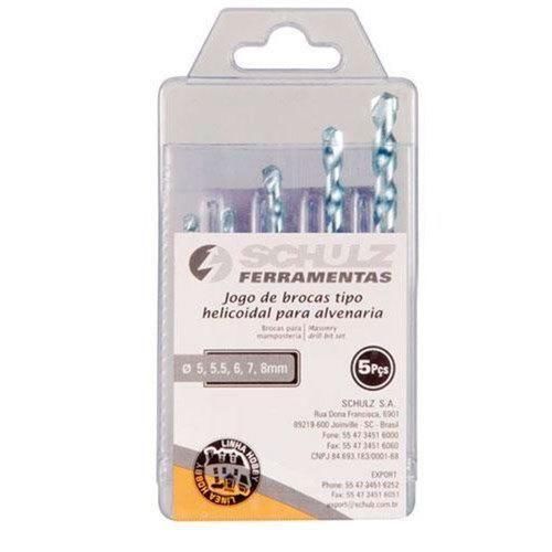 Jogo de brocas para concreto com 5 peças - DIN8039 Jogo de brocas para concreto com 5 peças - DIN8039