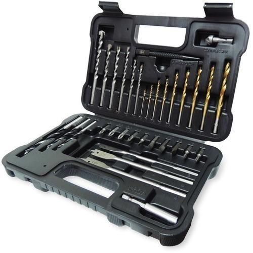 Jogo de brocas e bits para furar e parafusar com 34 peças Jogo de brocas e bits para furar e parafusar com 34 peças