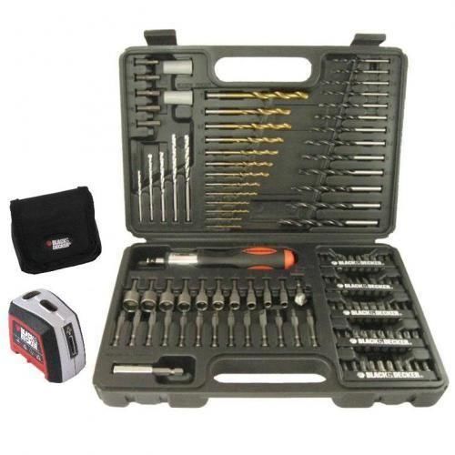 Kit acessórios para furar e parafusar com nível a laser e 115 peças - A7132-LA Kit acessórios para furar e parafusar com nível a laser e 115 peças - A7132-LA