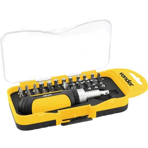 Jogo de bits e ponteiras com 38 peças encaixe sextavado 1e4 Jogo de bits e ponteiras com 38 peças encaixe sextavado 1e4