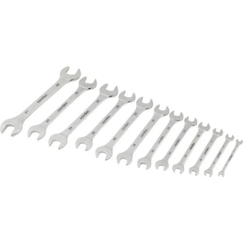 Jogo de chave fixa 6 a 32 mm aço cromo vanádio com 12 peças Jogo de chave fixa 6 a 32 mm aço cromo vanádio com 12 peças