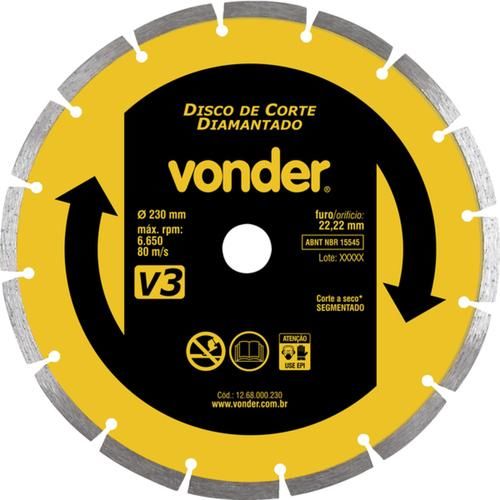Disco diamantado segmentado para concreto diâmetro 230 mm Disco diamantado segmentado para concreto diâmetro 230 mm