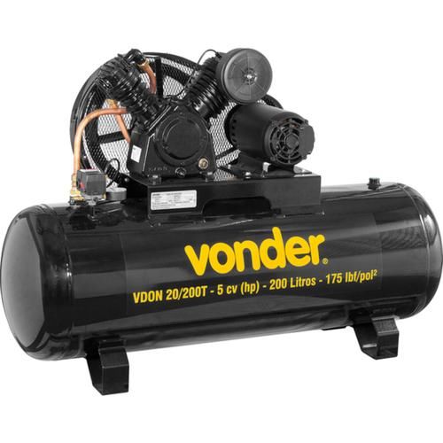 Compressor de ar alta pressão 20 pés 200 litros trifásico - VDON Compressor de ar alta pressão 20 pés 200 litros trifásico - VDON