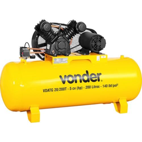 Compressor de ar baixa pressão 20 pés 200 litros trifásico - VDATG Compressor de ar baixa pressão 20 pés 200 litros trifásico - VDATG