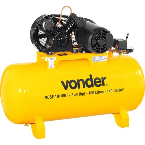 Compressor de ar baixa pressão 10 pés 100 litros trifásico - VDSE Compressor de ar baixa pressão 10 pés 100 litros trifásico - VDSE