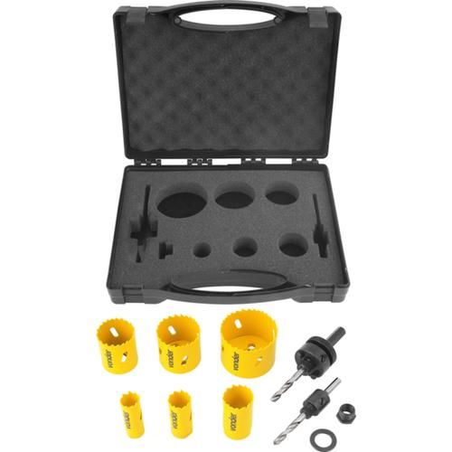 Jogo de serras copo bimetal em aço rápido com 9 peças - SCV 300 Jogo de serras copo bimetal em aço rápido com 9 peças - SCV 300