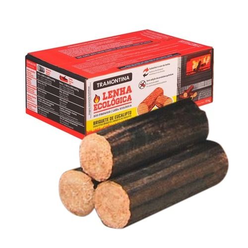 Lenha ecológica briquete de eucalipto caixa com 13 kg Lenha ecológica briquete de eucalipto caixa com 13 kg