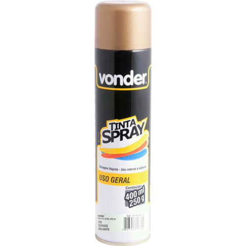Tinta spray para uso geral dourado brilhante 400 ml Tinta spray para uso geral dourado brilhante 400 ml