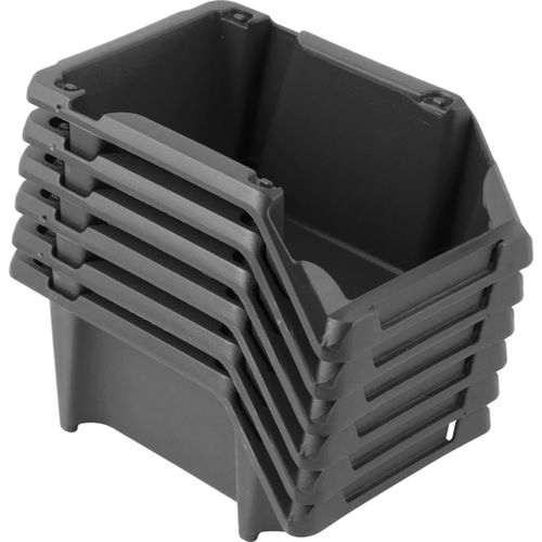 Gaveta plástica para estante nº 3 preta jogo com 6 peças modelo prático Gaveta plástica para estante nº 3 preta jogo com 6 peças modelo prático
