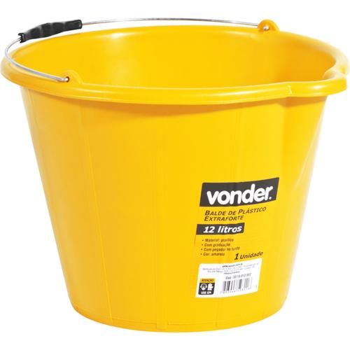 Balde de plástico extraforte amarelo 12 litros amarelo Balde de plástico extraforte amarelo 12 litros amarelo