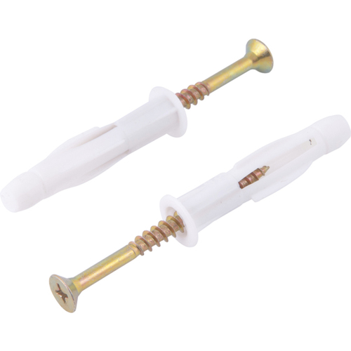 Parafuso cabeça chata com bucha 8 mm para tijolo vazado e bloco oco, 5,0 x 60 mm Parafuso cabeça chata com bucha 8 mm para tijolo vazado e bloco oco, 5,0 x 60 mm