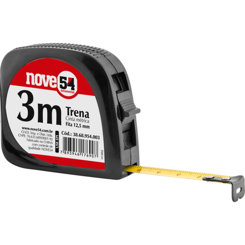 Trena com fita de aço de 3 metros com trava Trena com fita de aço de 3 metros com trava