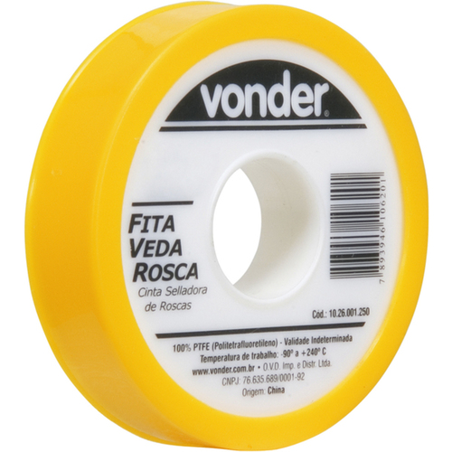 Fita veda rosca 18 mm x 5 metros Fita veda rosca 18 mm x 5 metros