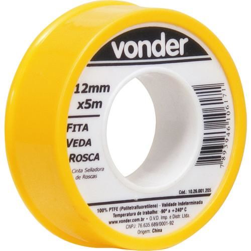 Fita veda rosca 12 mm x 5 metros Fita veda rosca 12 mm x 5 metros