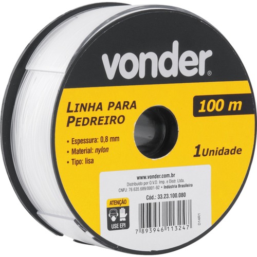 Linha para pedreiro lisa 0,8 mm x 100 m pacote com 10 peças Linha para pedreiro lisa 0,8 mm x 100 m pacote com 10 peças