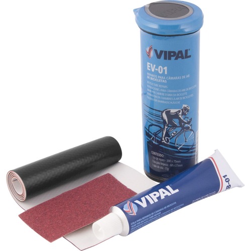 Kit de reparo para câmara de bicicletas com 3 peças cx com 12 jogos - EV 01 Kit de reparo para câmara de bicicletas com 3 peças cx com 12 jogos - EV 01
